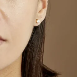 Clearance Histoire d'Or Boucles D'oreilles Puces 4 Griffes Or Jaune Diamant Synthetique or jaune diamant synthétique blanc