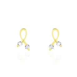 Histoire d'Or Boucles D'oreilles Puces Alvina Ruban Or Jaune Oxyde De Zirconium* Boucles D'Oreilles|Clous D'Oreilles