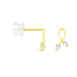 Histoire d'Or Boucles D'oreilles Puces Alvina Ruban Or Jaune Oxyde De Zirconium* Boucles D'Oreilles|Clous D'Oreilles
