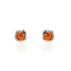 Histoire d'Or Boucles D'oreilles Puces Argent Blanc Joude Ambre* Boucles D'Oreilles|Boucles D'Oreilles Fantaisie