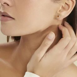 Histoire d'Or Boucles D'oreilles Puces Argent Blanc Joude Ambre* Boucles D'Oreilles|Boucles D'Oreilles Fantaisie