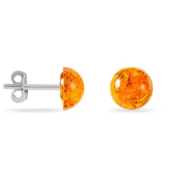 Discount Histoire d'Or Boucles D'oreilles Puces Argent Blanc Brunhilld Ambre