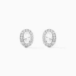 Discount Histoire d'Or Boucles D'oreilles Puces Albertina Argent Blanc Oxyde De Zirconium