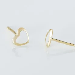 Best Histoire d'Or Boucles D'oreilles Puces Anne-maudae Coeurs or jaune