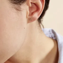 Best Histoire d'Or Boucles D'oreilles Puces Anne-maudae Coeurs or jaune