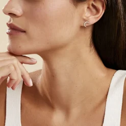 Best Histoire d'Or Boucles D'oreilles Puces Astre Argent Blanc