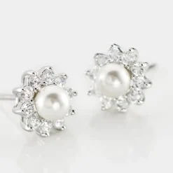 Histoire d'Or Boucles D'oreilles Puces Argent Blanc Cheri Perle De Culture Oxydes* Boucles D'Oreilles|Boucles D'Oreilles Fantaisie