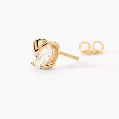 Sale Histoire d'Or Boucles D'oreilles Puces Abelinia De Zirconium plaqué or jaune oxyde