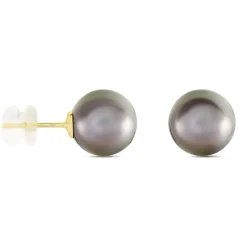 Histoire d'Or Boucles D'oreilles Puces Alper Or Jaune Perle De Culture De Tahiti