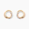 Online Histoire d'Or Boucles D'oreilles Puces Amaiur Or Tricolore Oxydes De Zirconium