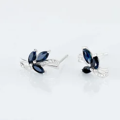 Hot Histoire d'Or Boucles D'oreilles Puces Angie Or Blanc Saphir Et Diamant