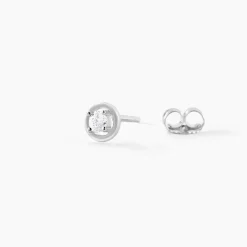 Clearance Histoire d'Or Boucles D'oreilles Puces Argent Blanc Laureto Oxydes De Zirconium
