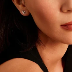 Clearance Histoire d'Or Boucles D'oreilles Puces Argent Blanc Laureto Oxydes De Zirconium