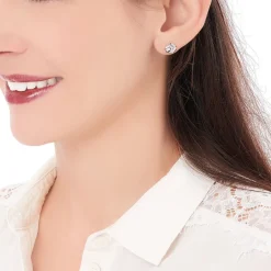 Online Histoire d'Or Boucles D'oreilles Puces Albanne Argent Blanc