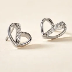 Discount Histoire d'Or Boucles D'oreilles Puces Arika Argent Blanc Oxyde De Zirconium