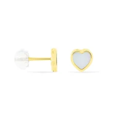 Discount Histoire d'Or Boucles D'oreilles Puces Azalea C艙ur Or Jaune Nacre