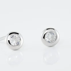 Histoire d'Or Boucles D'oreilles Puces Argent Blanc Laureano Oxydes De Zirconium