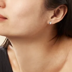 Histoire d'Or Boucles D'oreilles Puces Argent Blanc Laureano Oxydes De Zirconium