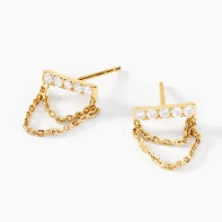 Outlet Histoire d'Or Boucles D'oreilles Puces Akilina Or Jaune Oxyde De Zirconium