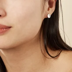 Online Histoire d'Or Boucles D'oreilles Puces Argent Blanc Viviano Oxydes De Zirconium