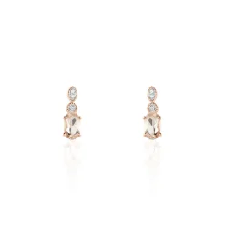 Histoire d'Or Boucles D'oreilles Puces Antonia Or Rose Morganite Et Diamant* Boucles D'Oreilles|Clous D'Oreilles