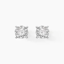Online Histoire d'Or Boucles D'oreilles Puces Artemis Or Blanc Diamant