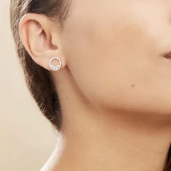 Outlet Histoire d'Or Boucles D'oreilles Puces Argent Blanc Ursine Oxydes De Zirconium