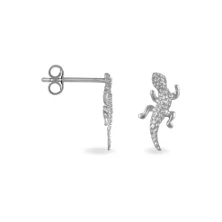 Histoire d'Or Boucles D'oreilles Puces Azzedine Salamandre Or Blanc* Boucles D'Oreilles|Clous D'Oreilles