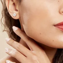 New Histoire d'Or Boucles D'oreilles Puces Argent Blanc Chaker Oxydes De Zirconium