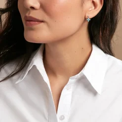 Sale Histoire d'Or Boucles D'oreilles Puces Bluebirds Argent Blanc Turquoise Oxyde