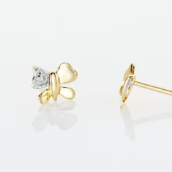 Sale Histoire d'Or Boucles D'oreilles Puces Bartholomee Papillon Or Jaune