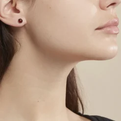 New Histoire d'Or Boucles D'oreilles Puces Brunhild Argent Blanc Ambre