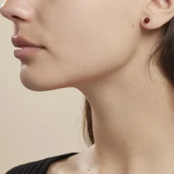 Histoire d'Or Boucles D'oreilles Puces Brunhild Argent Blanc Ambre