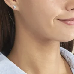 Online Histoire d'Or Boucles D'oreilles Puces Brendana Argent Blanc Oxyde De Zirconium