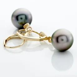 Histoire d'Or Boucles D'oreilles Puces Baroque Dormeuse Or Jaune Perle De Tahiti* Boucles D'Oreilles|Boucles D'Oreilles Pendantes