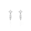 New Histoire d'Or Boucles D'oreilles Puces Bormana Argent Blanc Oxyde De Zirconium
