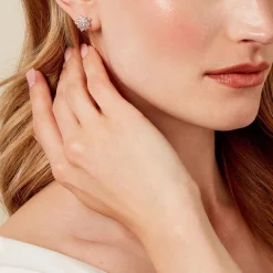 Hot Histoire d'Or Boucles D'oreilles Puces Bleuenn Plaqué Or Jaune Oxyde De Zirconium