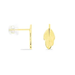 Hot Histoire d'Or Boucles D'oreilles Puces Bartolomea Feuilles Or Jaune