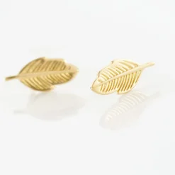 Hot Histoire d'Or Boucles D'oreilles Puces Bartolomea Feuilles Or Jaune