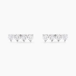 Histoire d'Or Boucles D'oreilles Puces Blitalia Or Blanc Diamant Synthétique* Boucles D'Oreilles|Clous D'Oreilles