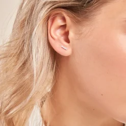 Histoire d'Or Boucles D'oreilles Puces Blitalia Or Blanc Diamant Synthétique* Boucles D'Oreilles|Clous D'Oreilles