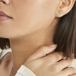 Histoire d'Or Boucles D'oreilles Puces Bridie Argent Blanc Pierre De Synthese* Boucles D'Oreilles|Boucles D'Oreilles Fantaisie