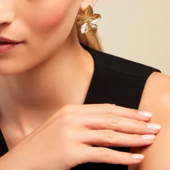 Hot Histoire d'Or Boucles D'oreilles Puces Barbade Acier Jaune