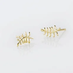 Histoire d'Or Boucles D'oreilles Puces Bartolomea Feuilles Or Jaune