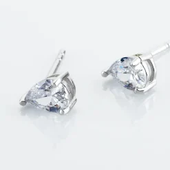 Hot Histoire d'Or Boucles D'oreilles Puces Clarysse Argent Blanc Oxyde De Zirconium