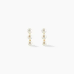 Hot Histoire d'Or Boucles D'oreilles Puces Caitlyn Or Jaune Perle De Culture