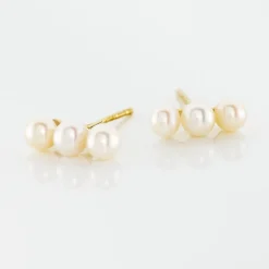 Hot Histoire d'Or Boucles D'oreilles Puces Caitlyn Or Jaune Perle De Culture