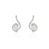 Histoire d'Or Boucles D'oreilles Puces Cassiopea Or Blanc Oxyde Et Perle De Culture* Boucles D'Oreilles|Clous D'Oreilles