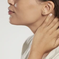 Histoire d'Or Boucles D'oreilles Puces Camomille Or Jaune Oxyde De Zirconium