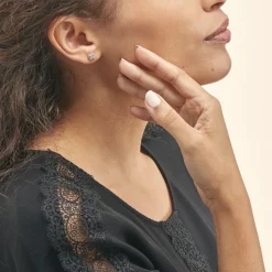 Histoire d'Or Boucles D'oreilles Puces Collection 1986 Or Blanc Diamant* Boucles D'Oreilles|Clous D'Oreilles